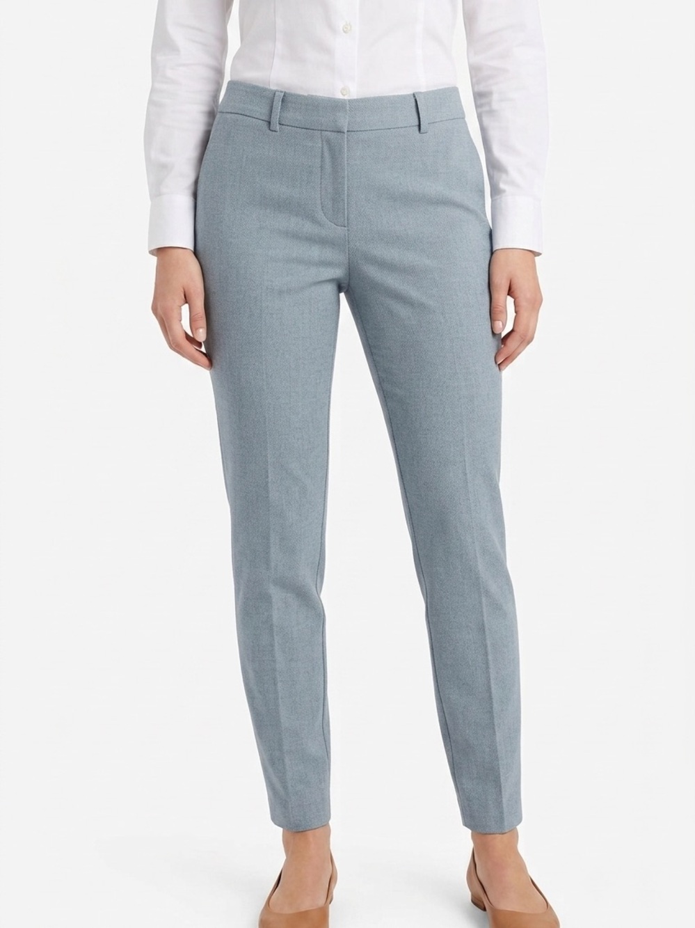 EXPRESS | Stretch + Light Blue Skinny Mid-Rise Ankle Dress Pants Women’s Size 0R